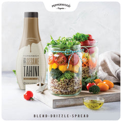 Pepperwood Organics tahini dip bowl ready for flavorful dips and snacks.