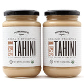 Pepperwood Organics Organic Ethiopian Tahini Paste jar close-up showing creamy texture