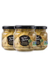 Perfect Choice Artichoke Quarters marinated in jars, ideal for effortless entertaining.