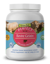 Perfect Supplements Perfect Bovine Gelatin 660g front label; premium collagen protein for skin and joints.