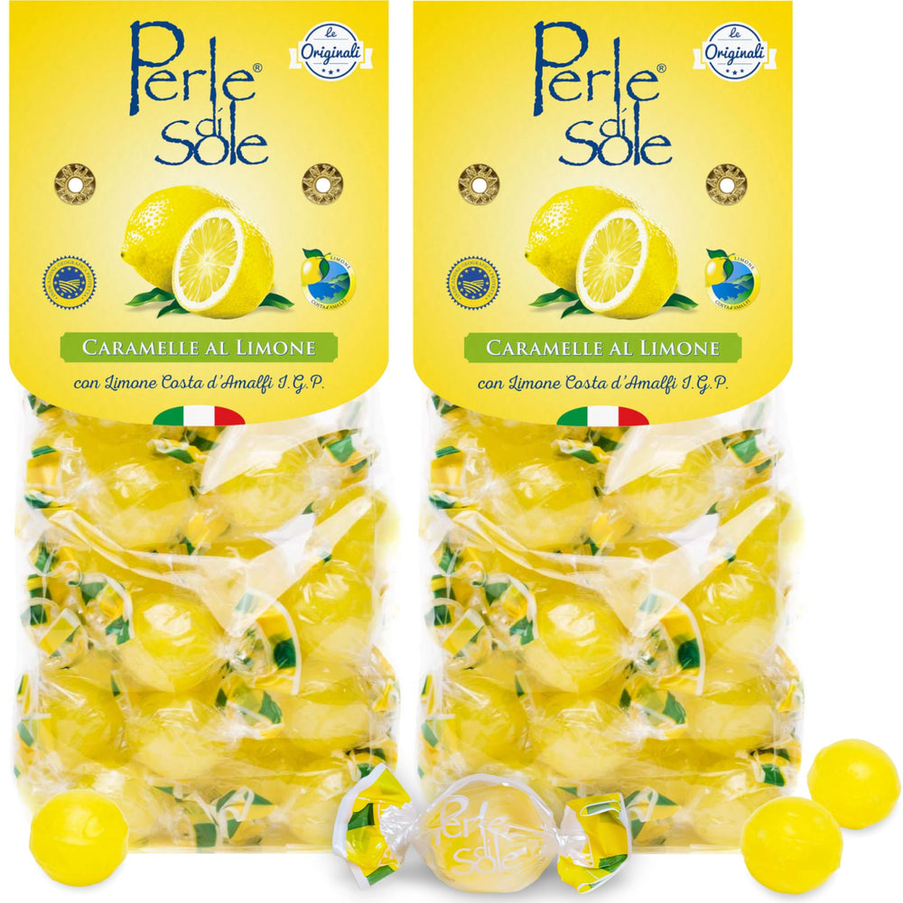 Perle di Sole Lemon Drops front packaging with bright lemon imagery