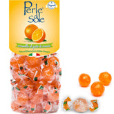 Perle di Sole orange hard candy in bag front, ideal for gifting or sharing.