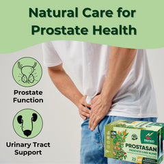 Prostasan tea steeping cup demonstrates warm infusion and aromatic herbs.