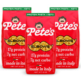 Pete's Pasta elbow macaroni with 17g protein per serving for a satisfying bite.
