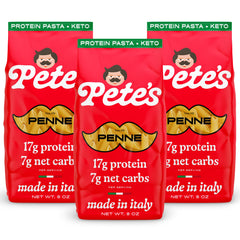 Pete's Pasta penne uncooked packaging shows authentic Italian quality