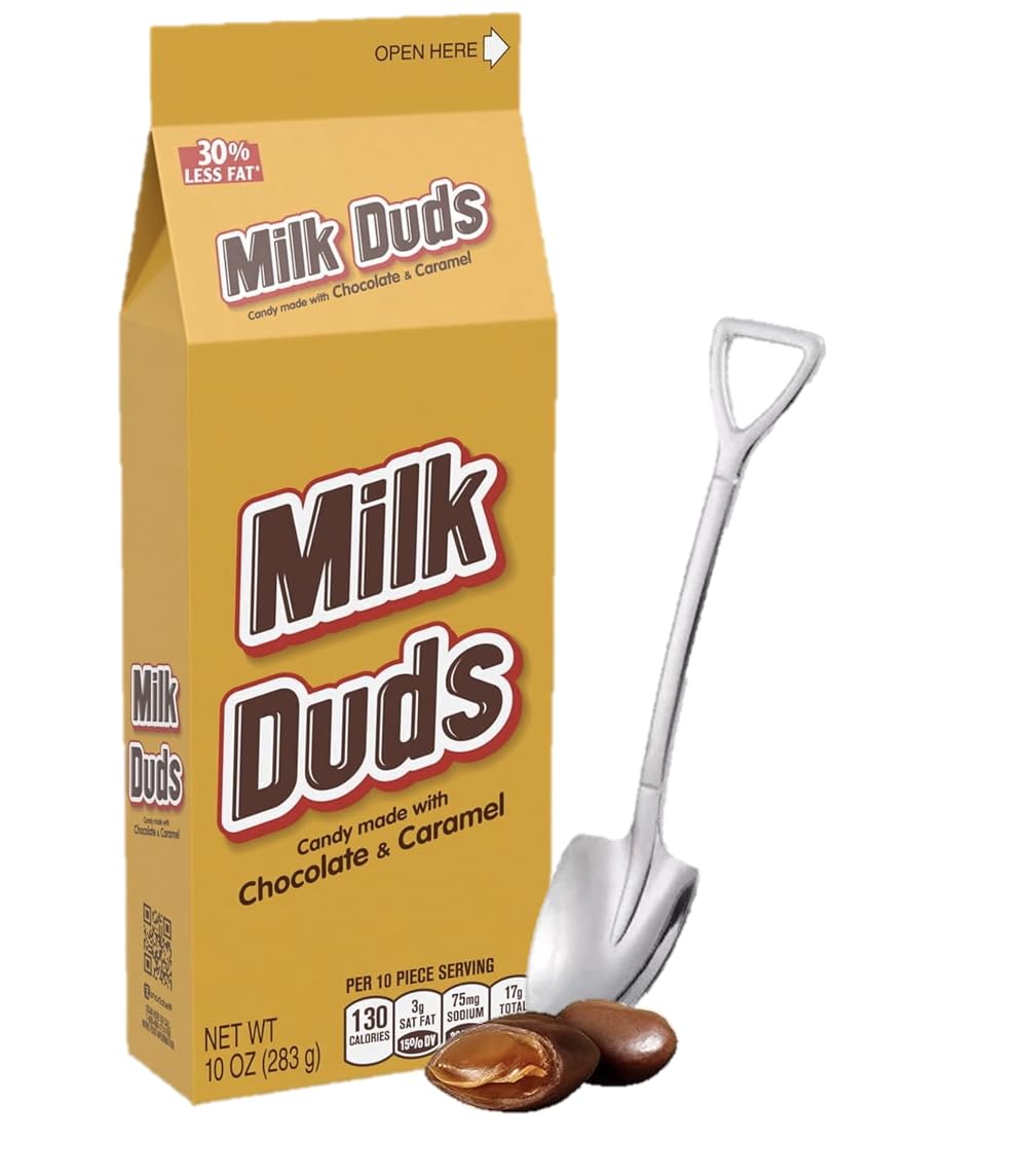 Petite+Mighty caramel chocolate box front, convenient reseal for on-the-go snacking.