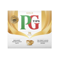 PG Tips Gold packaging showing 80 tea bags, a daily pantry staple