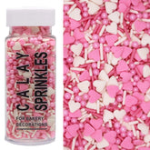 PhilaeEC Vanlentine pink and white heart sprinkles for cake toppers