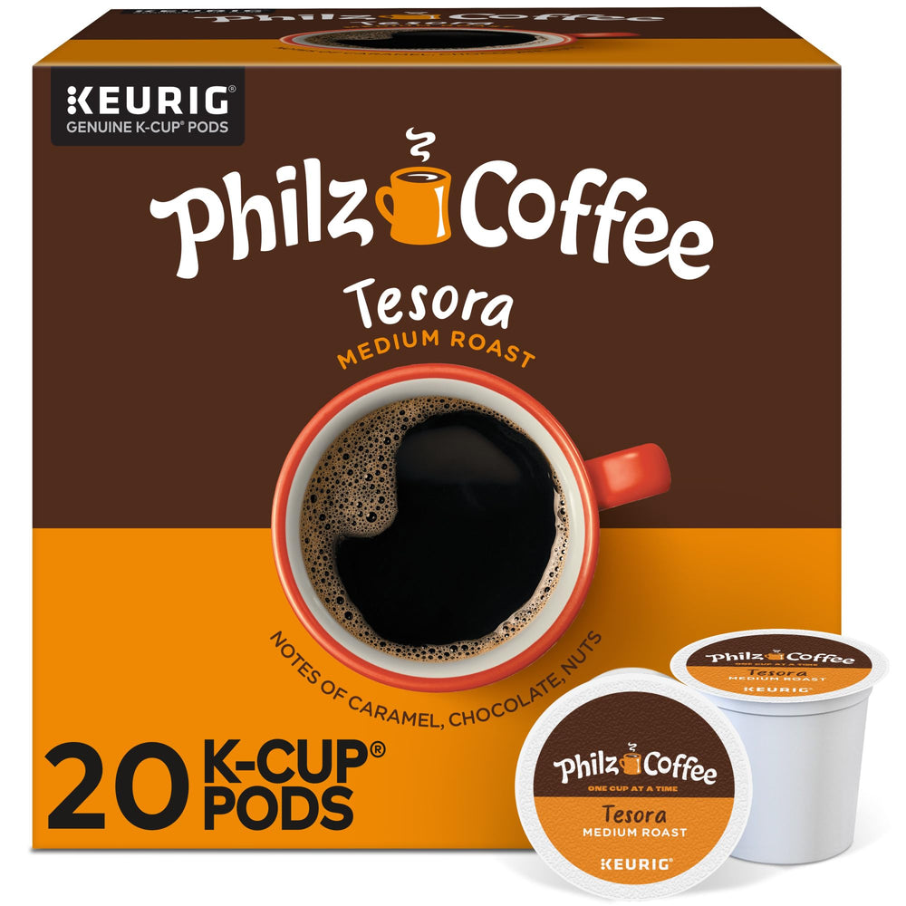 Philz Tesora K-Cup pod packaging for convenient single-serve coffee.