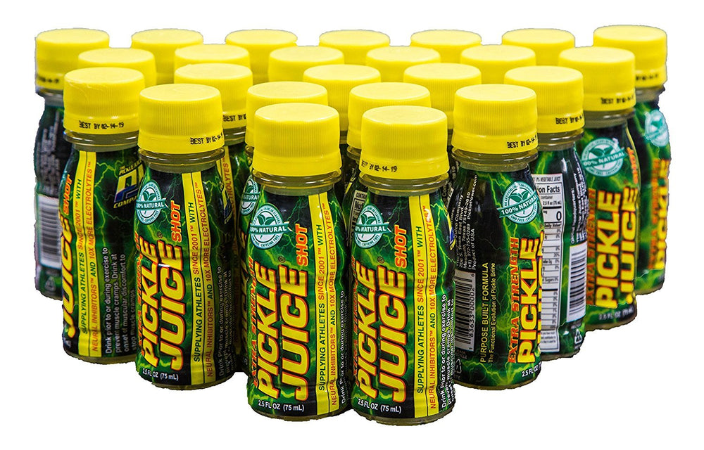 Pickle Juice Extra Strength Shot pack shot highlighting convenient 24-pack