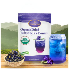 PickNature Butterfly Pea Tea loose leaf ready to brew for a vibrant blue cup