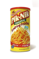 Pik-Nik Shoestring Potatoes Original 3-pack bag, a crunchy snack for casual gatherings