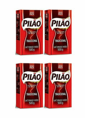 Pilao coffee traditional roast ground 500g pack of 4 for versatile daily brewing.