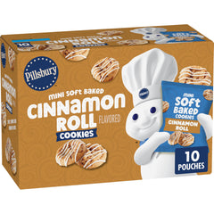 Pillsbury mini soft baked cinnamon roll cookies close-up showing soft texture for a quick snack