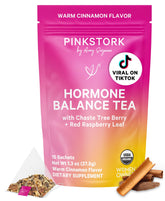 Pink Stork Hormone Balance Tea cup for a caffeine-free daily ritual.