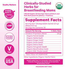 Pink Stork lactation tea hot cup showcasing vanilla flavor and hydration.