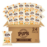 Pipcorn Heirloom Cheddar Cheese Balls 1oz 24-pack, ready for shareable snacking.