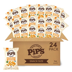 Pipcorn Heirloom Cheddar Cheese Balls 1oz 24-pack, ready for shareable snacking.