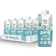 Pirq vanilla 21g protein bottle for a dairy-free on-the-go boost.