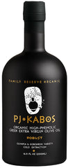 P.J. KABOS Very High Phenolic Olive Oil bottle highlighting robust flavor potential.