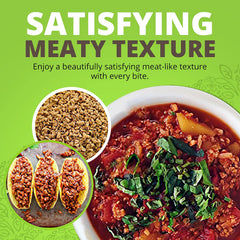 Plant Basics Hearty Plant Protein Crumbles ideal for tacos and burritos.