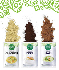 Plant Basics Plant Based Seasoning shown in glass jar, vegan gluten-free mix for daily meals.