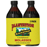 Plantation Blackstrap Molasses jar close-up, rich color for baking and sauces.