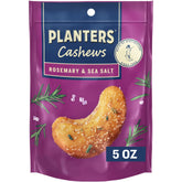 PLANTERS Cashews Rosemary & Sea Salt bag, ready-to-eat trail snack on the go