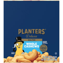 Planters Deluxe Cashews sea salt seasoning, classic nutty flavor for parties