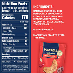 Planters Garlic Chili Crisp Cashews pieces; savory crunch ideal for sharing.