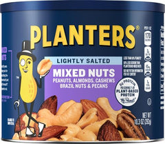 Planters hands hold nuts, illustrating portable snacking on the go.