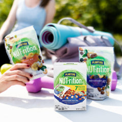 PLANTERS Nut-RITION Nut Mix pouch 1 as a portable office snack option.