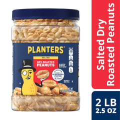 Planters peanuts sea salt jar close-up, perfect for office snacking