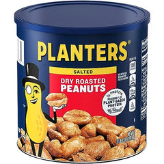 Planters Salted Dry Roasted Peanuts cracked peanuts reveal crunchy texture perfect for snacking.