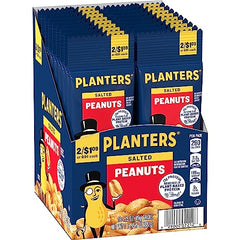 Planters Salted Peanuts highlight crunchy roasted texture.