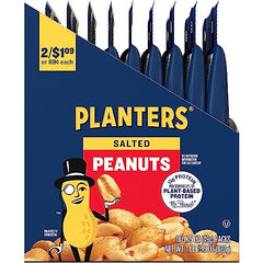 Planters Salted Peanuts deliver 13 g protein per serving.