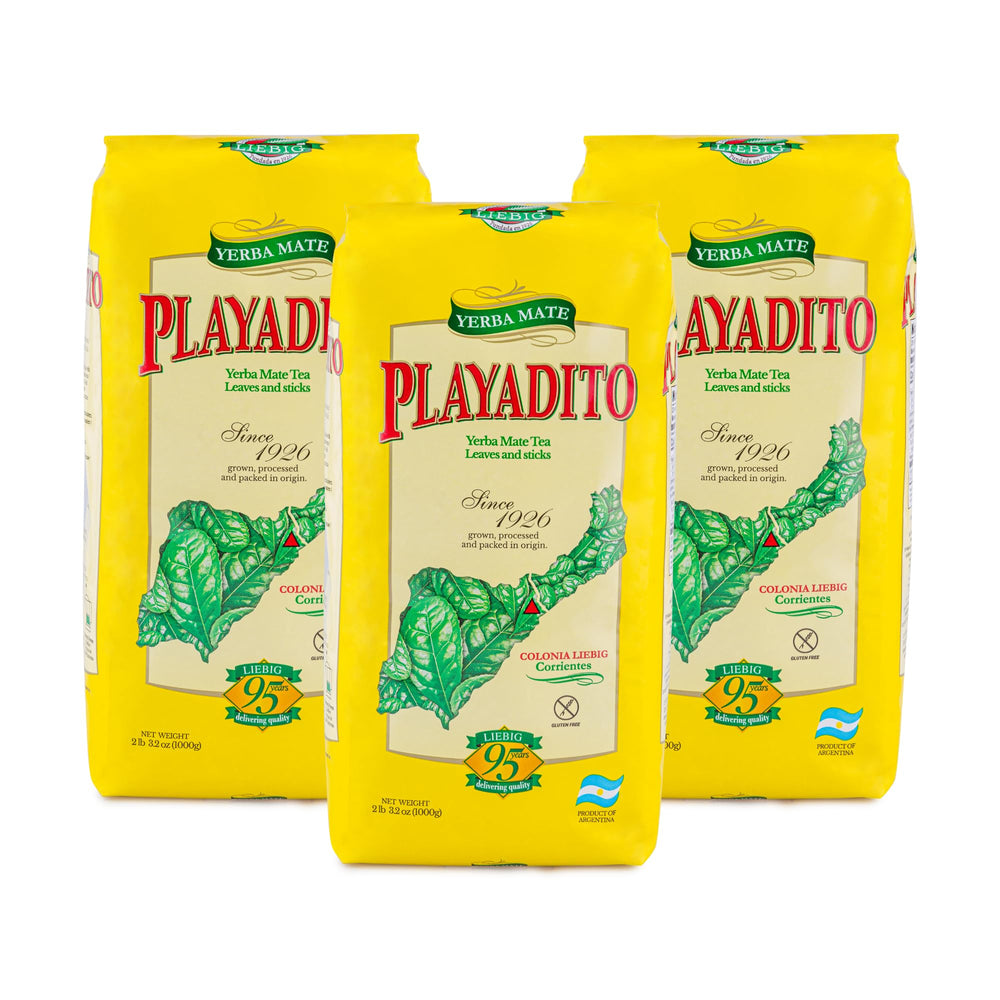 Playadito yerba mate 3kg bag with light, malt-forward flavor for smooth sipping.