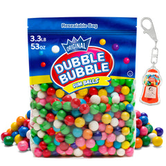 Playo Dubble Bubble gumballs in a 53 oz bulk bag, ideal for home refills.