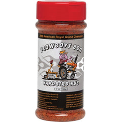 Plowboys Yardbird rub bottle boosts flavor for grilling chicken and pork.