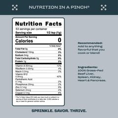 PLUCK Pure Beef Organs ingredients close-up highlighting the five-organ blend