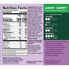 Jammy Sammy bar profile highlighting oats and whole grains for kids