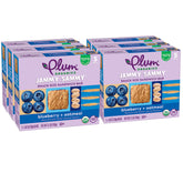 Plum Organics Jammy Sammy blueberry bar close-up, wholesome toddler snack with organic oats.