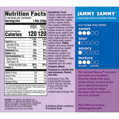 Plum Organics Jammy Sammy blueberry bar wrapped, convenient on-the-go lunch option.
