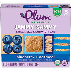 Jammy Sammy Blueberry Bars pack shown, perfect multi-pack for busy toddlers.