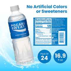 Pocari Sweat bottle pour into a glass for quick hydration.