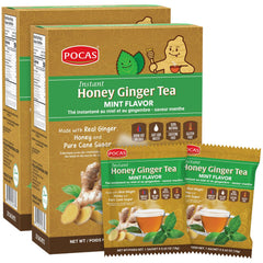 Pocas honey ginger tea powder mint pack ready to dissolve in hot water
