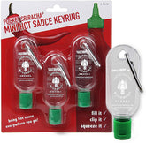 Pocket Sriracha mini bottle clip for on-the-go meals.