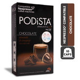 Podista hot chocolate original-line capsules for Nespresso machines deliver a smooth, creamy cocoa experience.