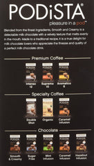 Podista ten-pack box of hot chocolate pods for easy home indulgence.
