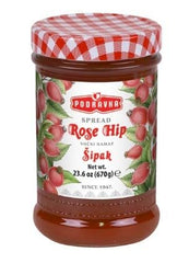 Podravka Rose Hip Jam jar shows vibrant color for toast and pastries